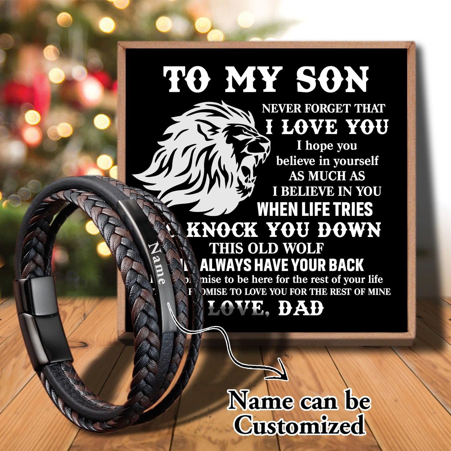 

Sap3052 Dad To My Son Trendy Leather Bracelets For Men Stainless Steel Multilayer Braided Rope For Boyfriend son Father