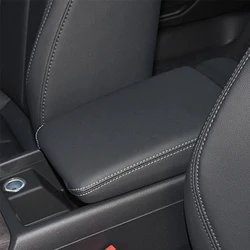 Premium Microfiber Leather Scratch - Proof & Waterproof Car Armrest Cover (Grey - thread)