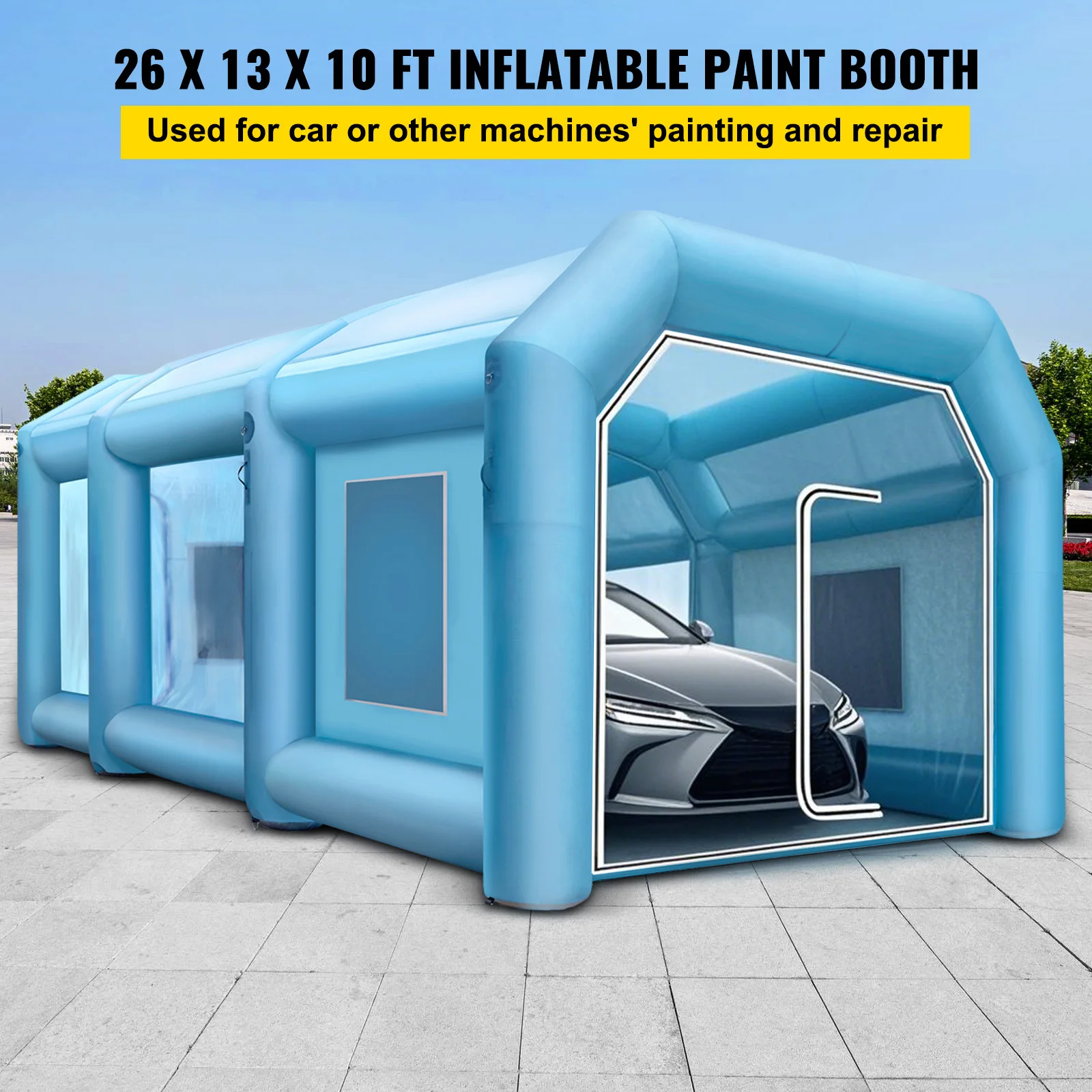 Inflatable Paint Booth Tent with 210D Oxford Fabric for Car Painting