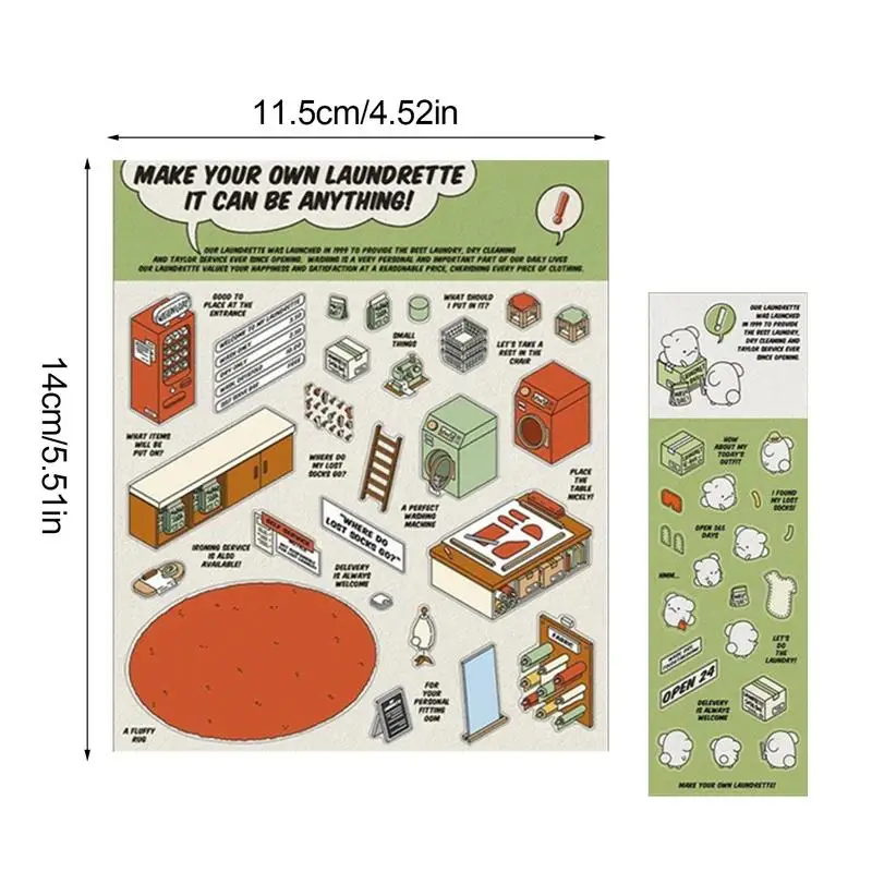 3D Sticker Scene Cartoon House Sticker For Kids Reusable Scene Stickers Children Set For Preschool Home