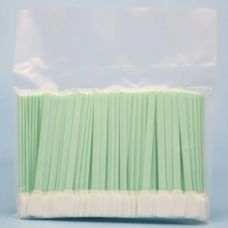 Double Layer Polyester Head Cleaning Swabs 100Pcs/Set Plastic Handle Dust-Free