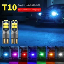 

1/2pcs Car T10 LED Canbus W5W 3030 10SMD 12V-24V 194 168 Auto LED Car Interior Light plate Dome Reading Lamp Clearance Light 10W