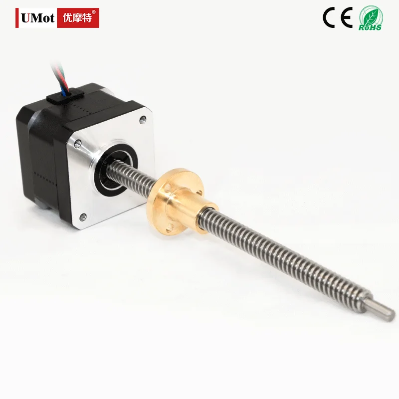 Parafuso Atuador Linear Motor de Piso Tr8 380n Nema 17 Comprimento 40 mm 180 mm 350 mm