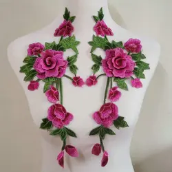 Pink Flower Embroidered Applique Patch for Repair and Decoration (Style 9)