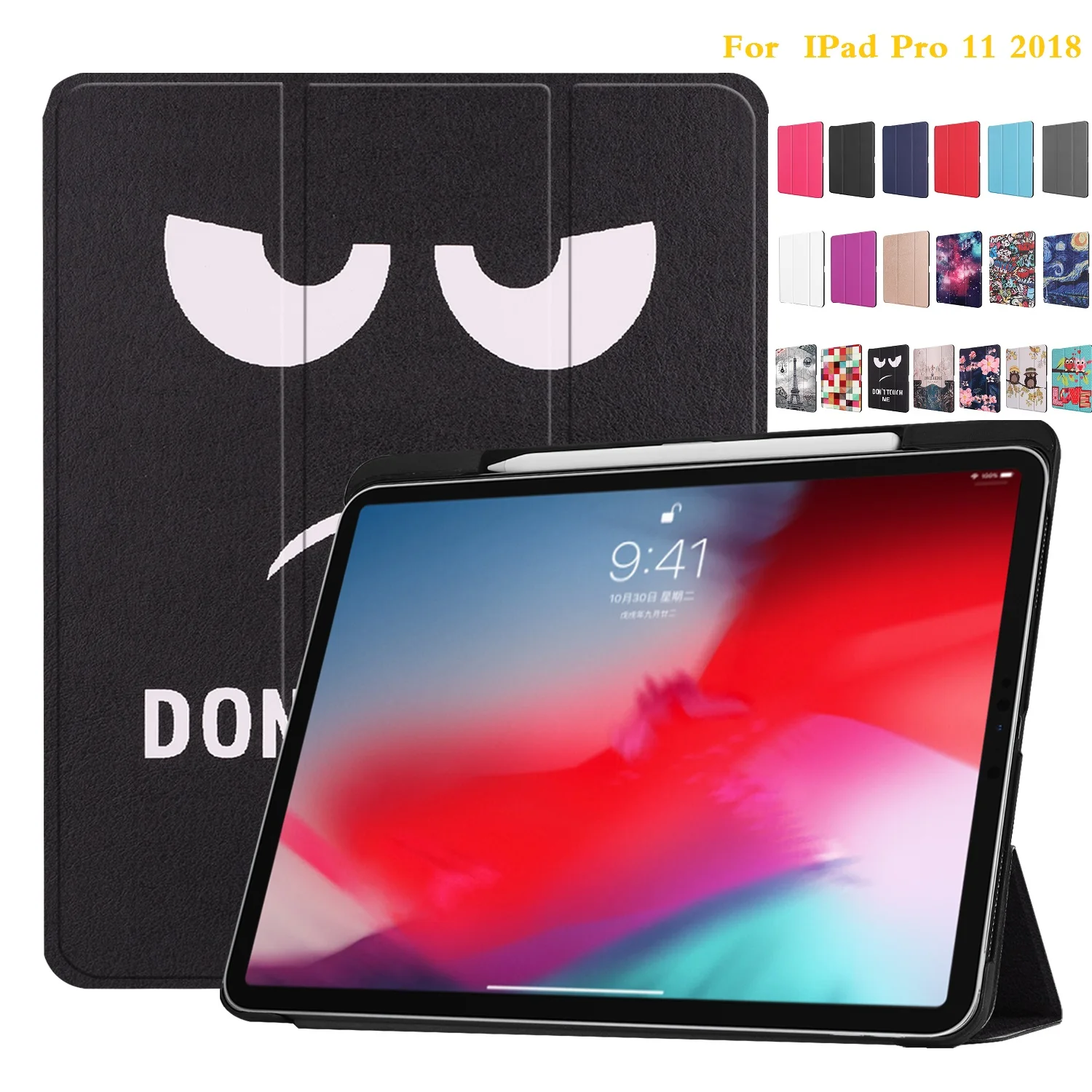 

Case for IPad Pro 11 2018 with Pencil Holder Smart Tablet Cover Funda for IPad Pro 11 2018 inch Ultra Stand Cover Case