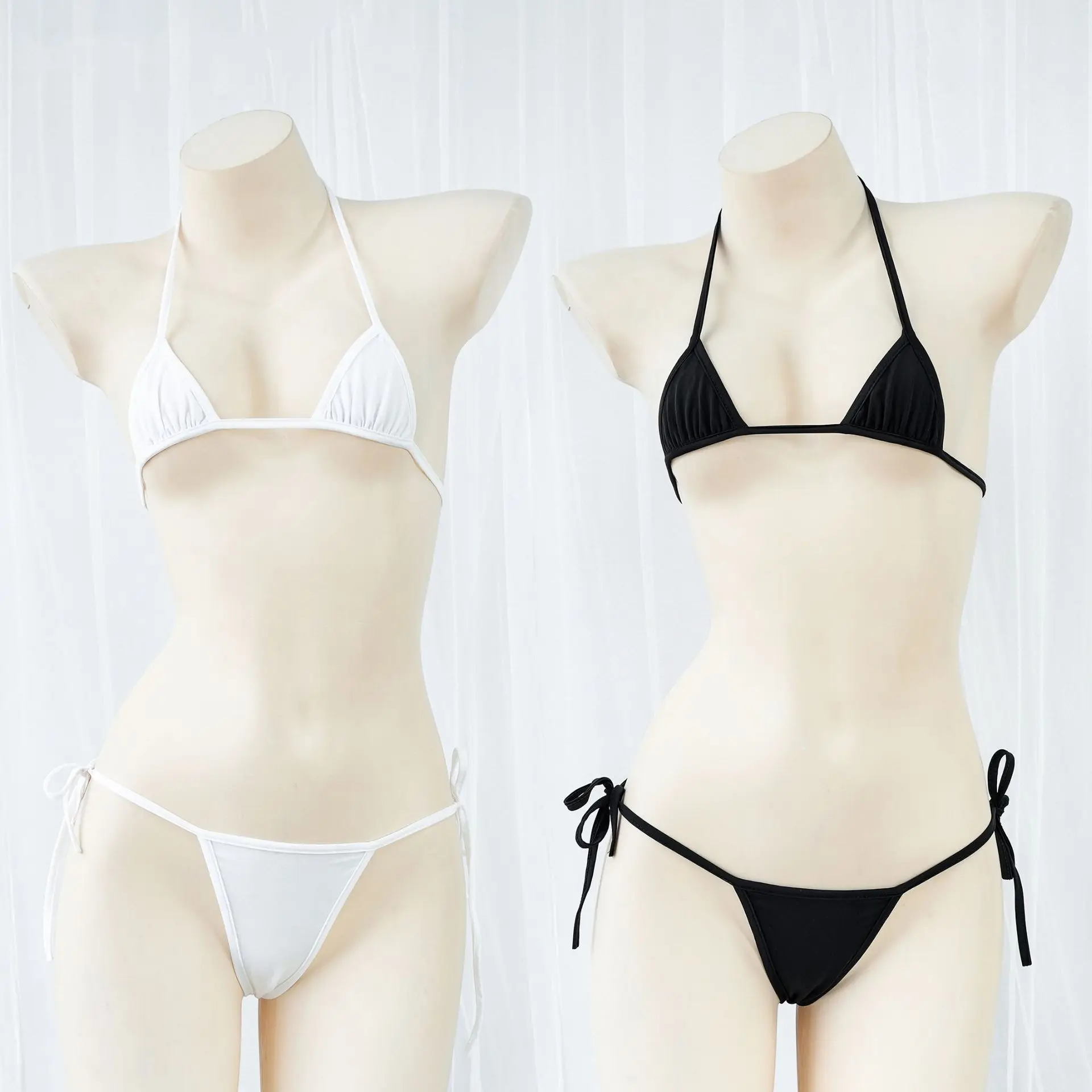

Sexy Lingerie Lolita Kawaii Striped Mini Bikini black white Adult Cosplay Erotic Costumes Bra Women Underwear Set