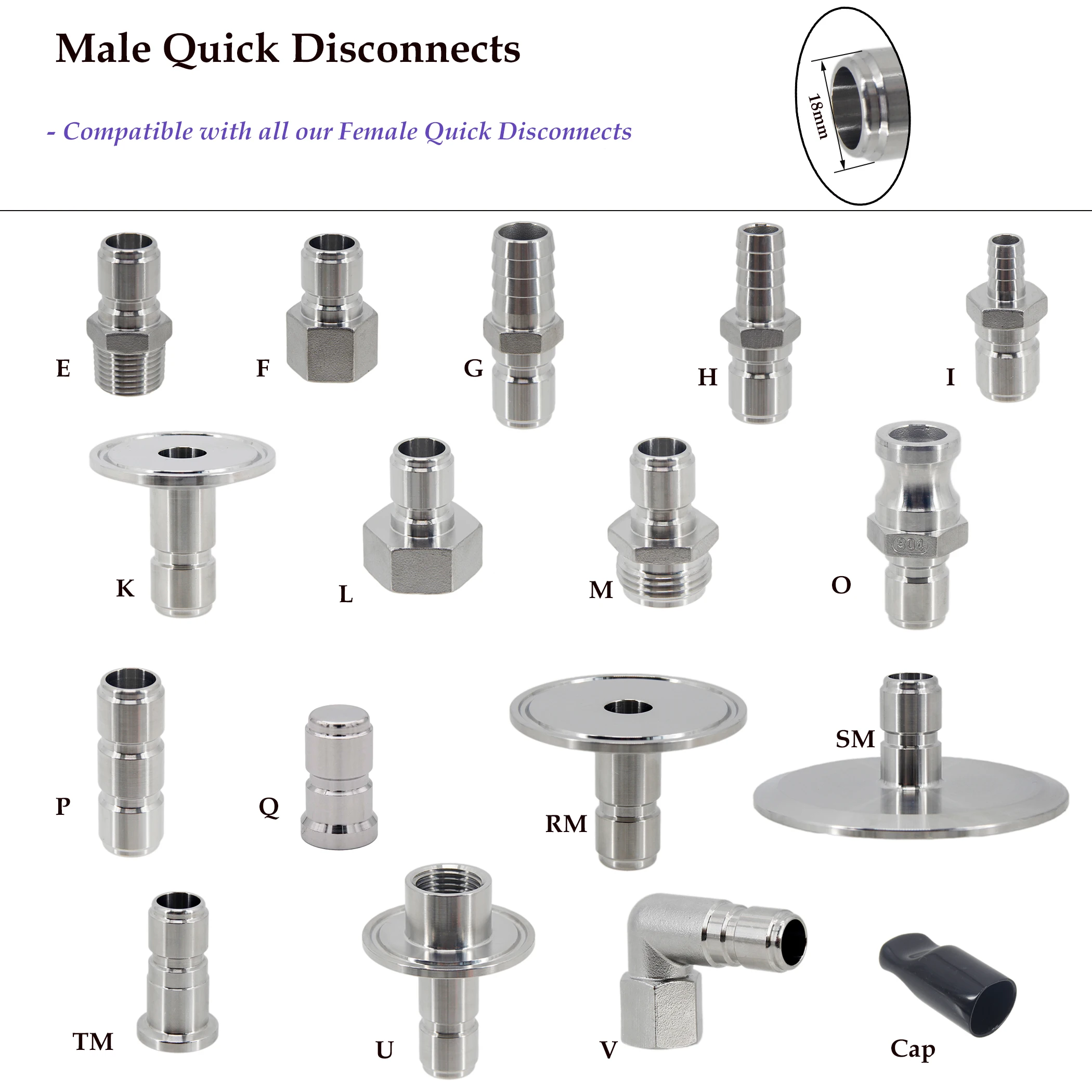 Homebrew Beer Quick Disconnect Stainless Steel Coupling