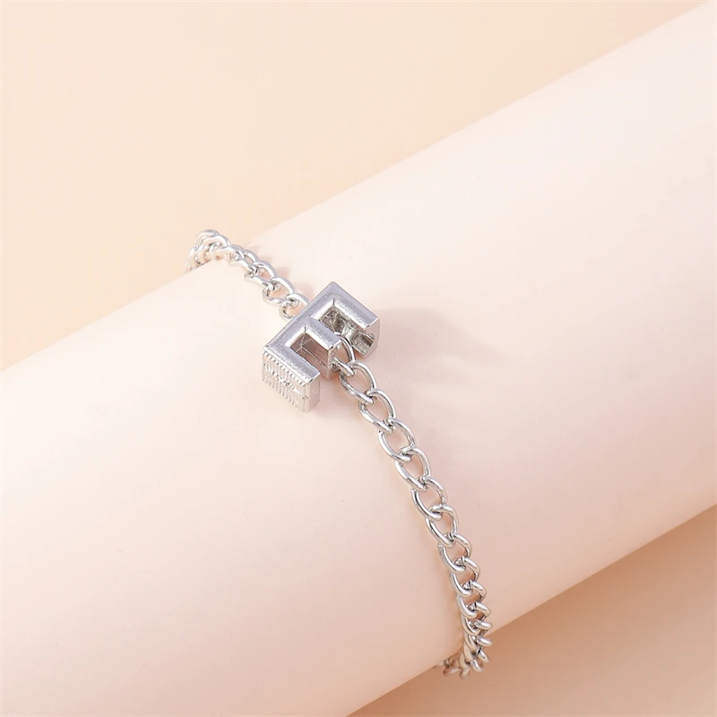 Modisches 26-englisches A-Z-Alphabet-Buchstaben-Armband mit Gliederkette, Namensarmbänder für Frauen, Mädchen, Freunde, Party, Urlaub, Schmuck, Geschenke – Detail 9