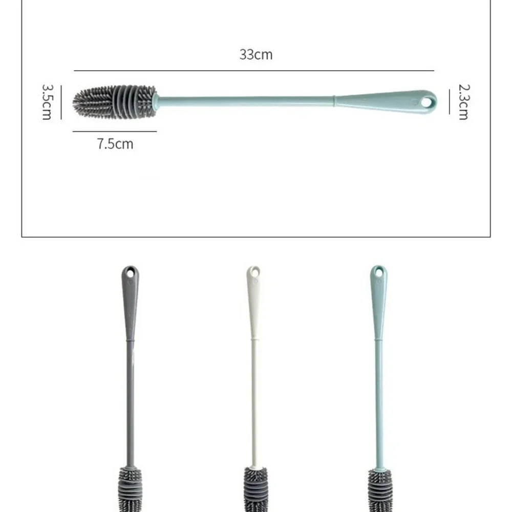 Silicone Milk Bottle Brush Long Handle Cup Brush Handheld Soft Head Food Grade Watering Kitchen Household Cleaning Brushes cleaning brush bottle cleaning brush bottle brush cleaning brush set