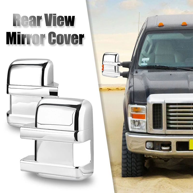 Car Chrome Silver Rearview Side Mirror Cover Trim Rear Mirror Covers Shell For Ford F250 F350 F450 Super Duty 2008-2016