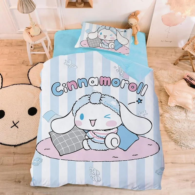 

Sanrio Cinnamoroll anime bedding four-piece set Kuromi cartoon cute male and female student single three-piece set surprise gift