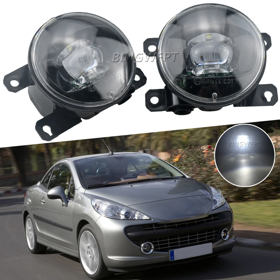 SIEMID Nieuwe Generatie LED Mistlampen – Compatibel met Peugeo.t 206, 207, 307, 308, 408, 508, 607, 2008, 3008, 4008, 5008 – Vervanging voor Modellen 2002 2004 2006 2008 2010 2012 2014 2016