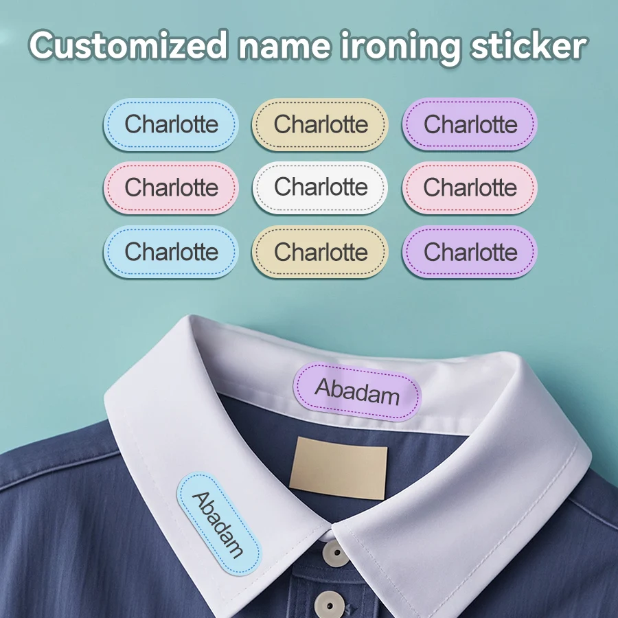 Custom Iron-on Name Labels Waterproof-Permanent Adhesive Fabric Stickers for Baby Clothes Gym Wear & Polyester/Cotton Blends