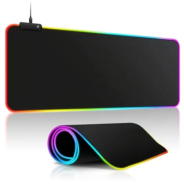 1 Pcs Large Gaming Mouse Pad Light Modes Touch Control Extended Soft Computer Keyboard Mat Non-Slip Rubber Base 1