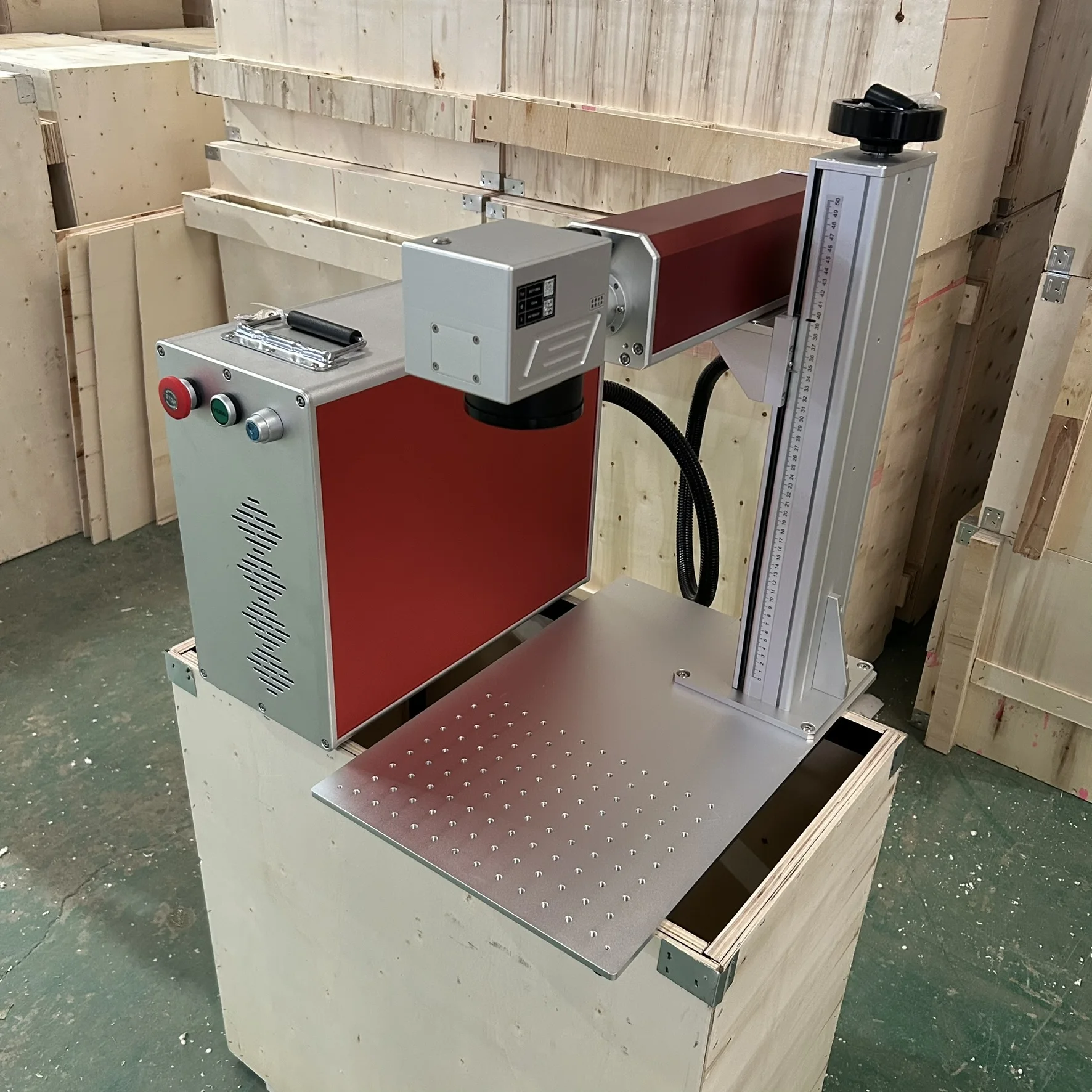 JPT or Raycus 20w 30w 50w 60W 70w 100w fiber laser marking machine with D80 rotary
