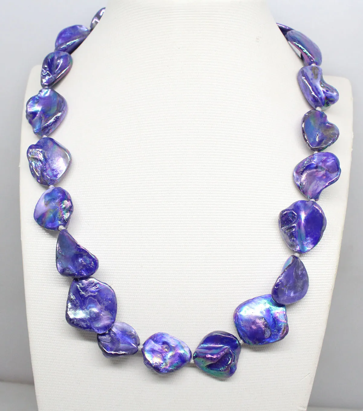 Beauty 15mm-18mm Baroque Shell Mother of Pearl Handmade Necklace 17.5inches Choose Color