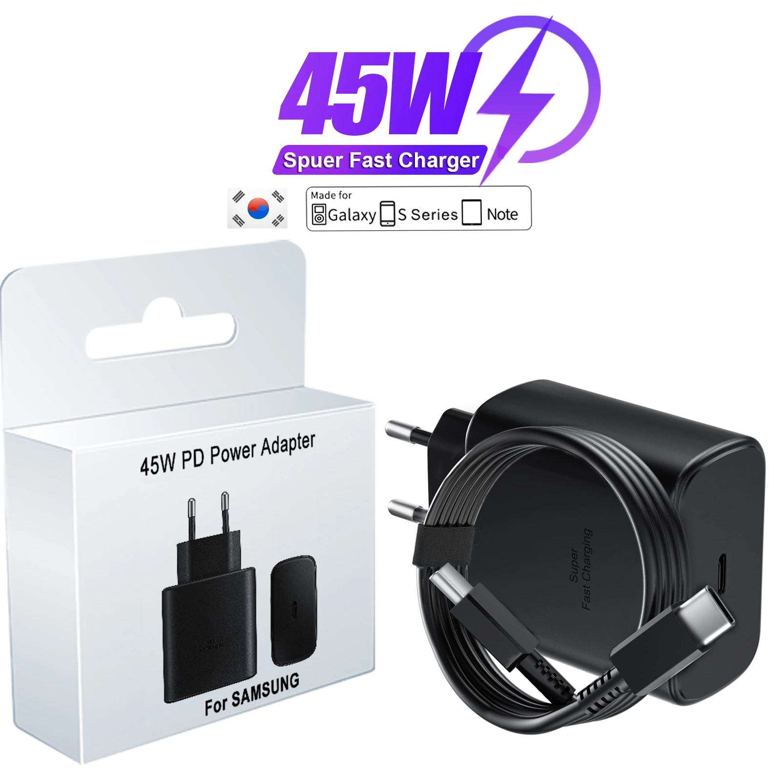 Chargeur Samsung Charge Super Rapide (Power Delivery) 45W + Cable