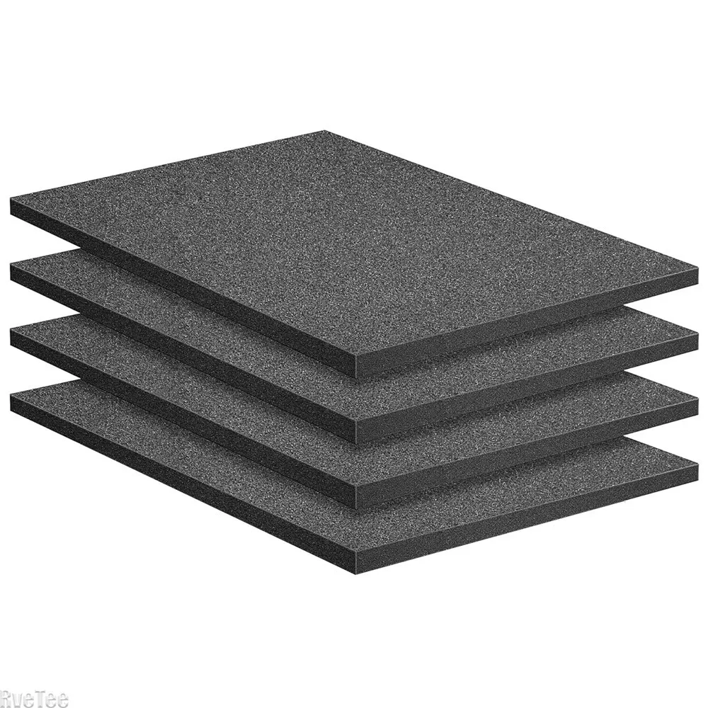 4Pcs Black Cuttable Craft Foam Sheets, Polyurethane Cushioning Inserts Use for Tool Box Board Game Box Cases Storage Drawe