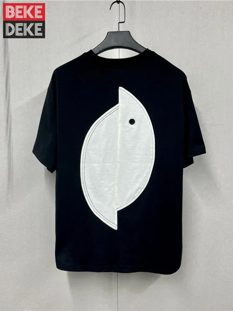 

New Designer Men Summer Back Printed T-Shirt Streetwear Casual Black Short Sleeve Tees Tops O Neck Loose Fit Harajuku T-Shirts