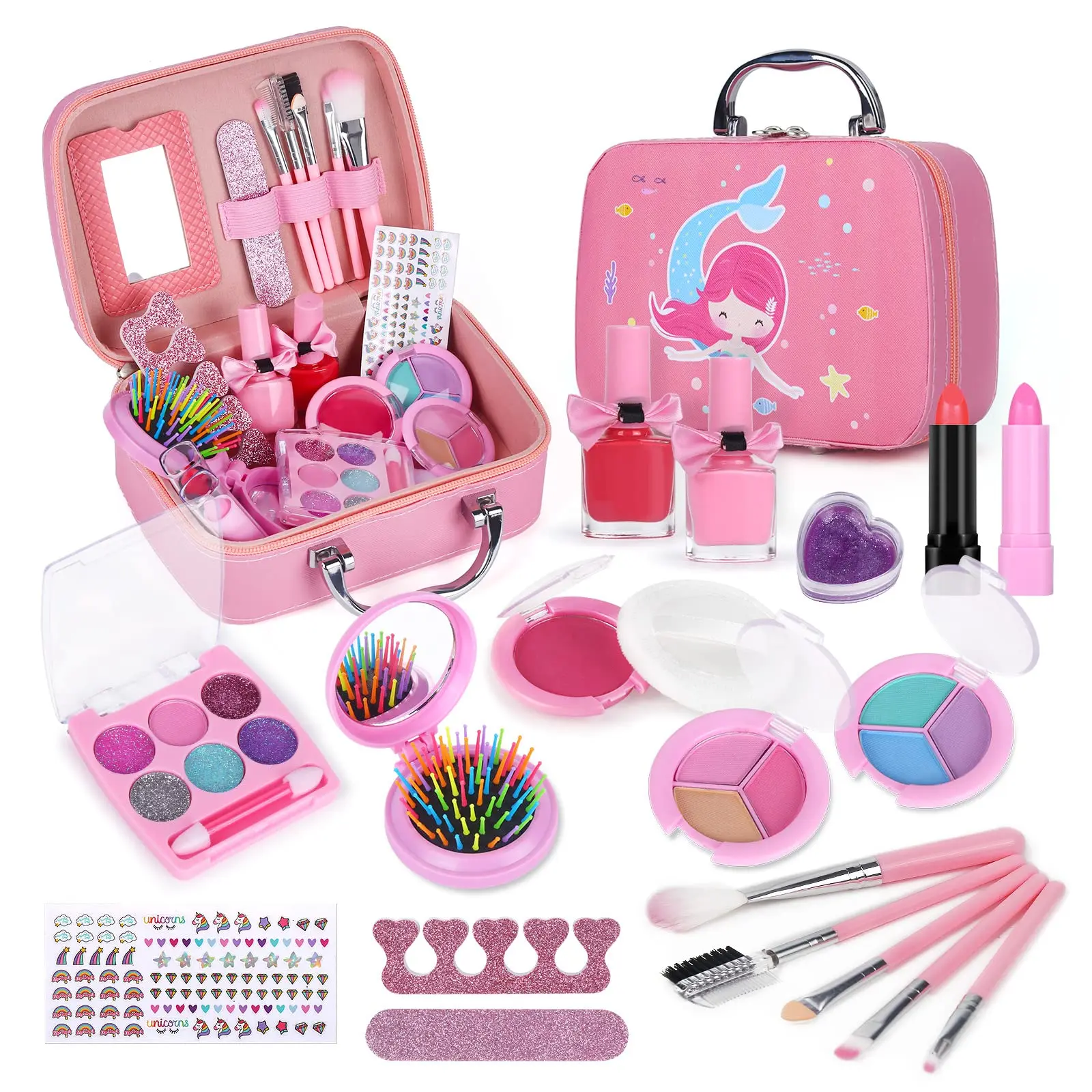 New Girls Makeup Play Toys Kids Make Up Kit Girl Real Pretend Play Makeup  Toys For Toddler Washable Makeup Set For Girl Play - Beauty & Fashion Toys  - AliExpress