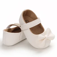 Baby Spring and Autumn Cute Bow Upper PU Soft Rubber Bottom Anti slip Princess Shoes Newborn Casual Walking Shoes 0-18M 3