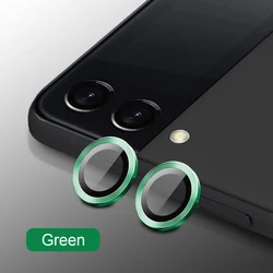 Tempered Glass Camera Protector with Metal Ring Lens Cap - Enhanced Protection - Galaxy Z Flip 6 (Green)
