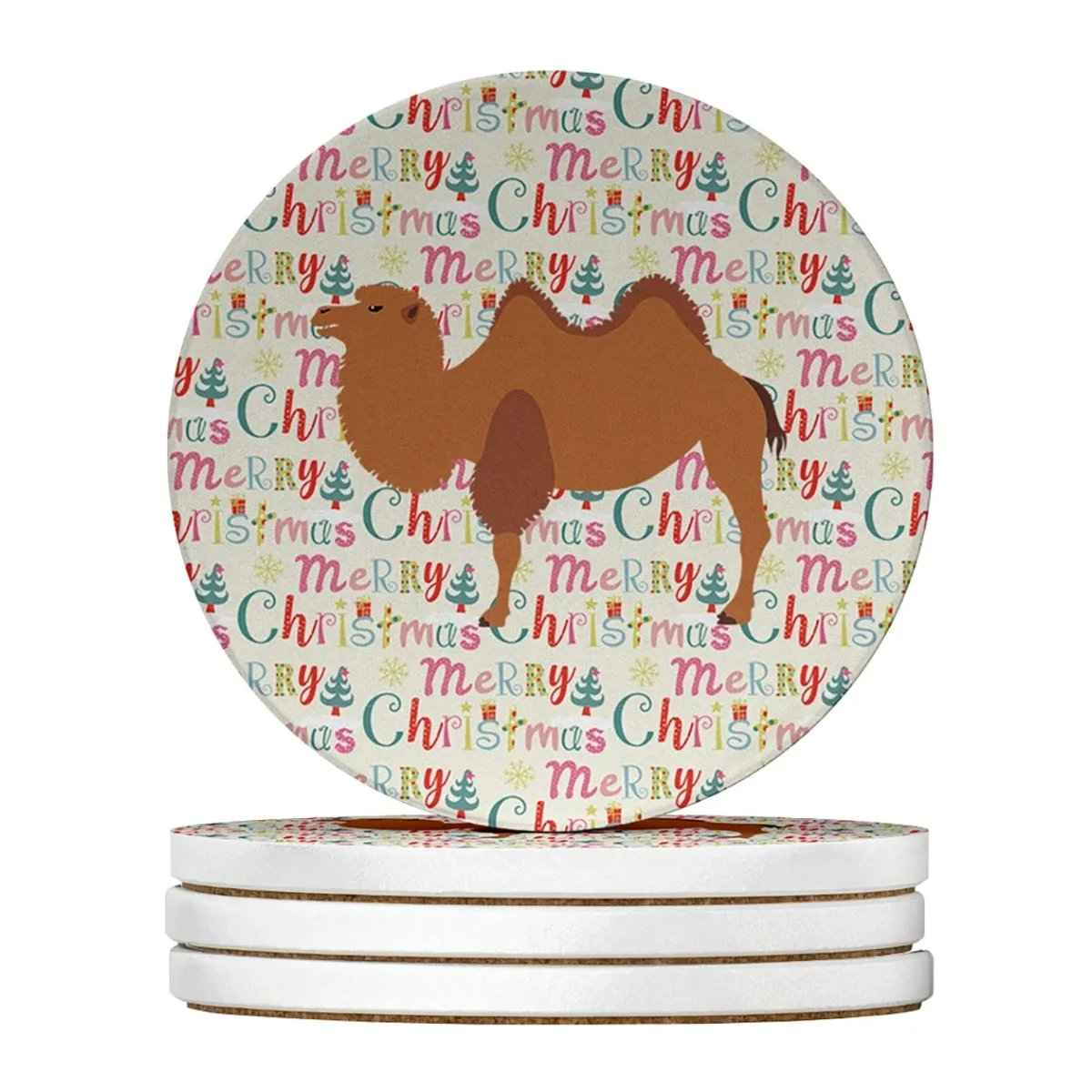 

Bactrian Camel Christmas Large Sandstone Coasters Pack of 4 4 in x 4 in