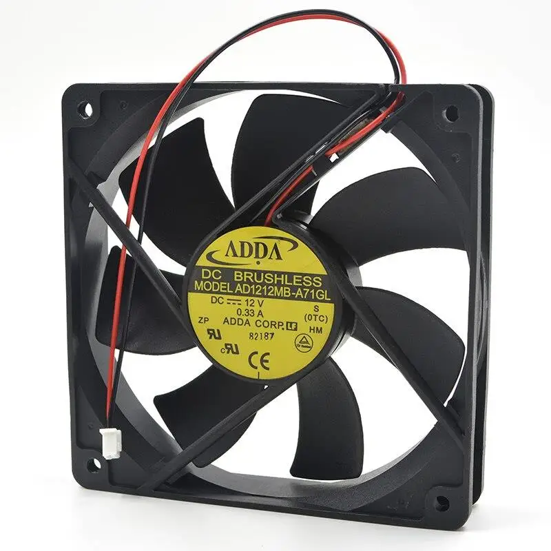 ADDA 12cm 12025 12v 0.33A AD1212MB-A71GL 섀시 음소거 전원 전용 팬
