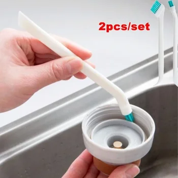 2 pezzi/set pulizia spazzola stretta manico lungo spazio portatile spazzola per pulizia spazio biberon utensile da cucina per la casa piccola spazzola 1