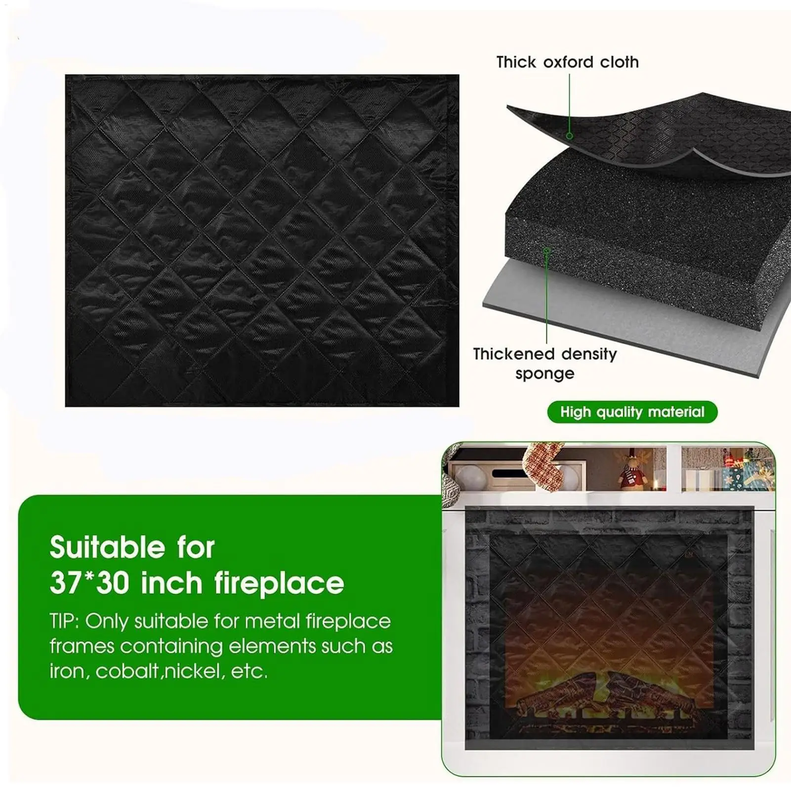 Fire Place Cover For The Living Room Magnetic Heat Loss Prevention Blanket Heat Loss Blocking Blanket For Christmas Winter