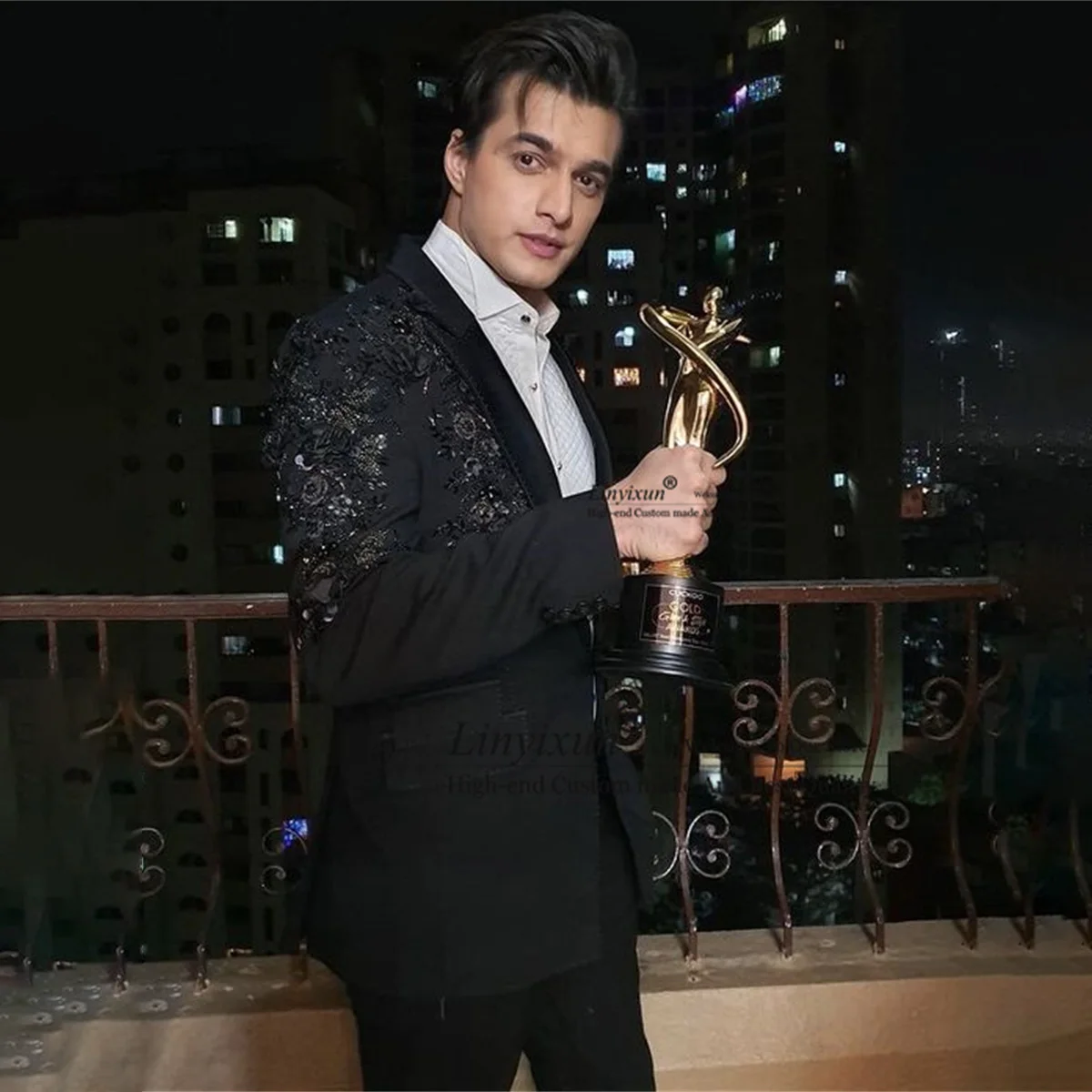 

Элегантные Мужские костюмы с аппликацией из бисера смокинги для жениха 2 штуки свадебный ужин Роскошные блейзеры для жениха мужские бриджи