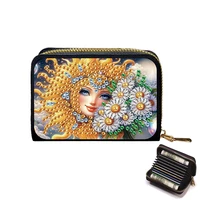 Beautiful Pattern DIY Diamond Painting Card Holder Wallet Purse 5D Diamond Handmade Card Holder Wallet Female Outdoor Bag