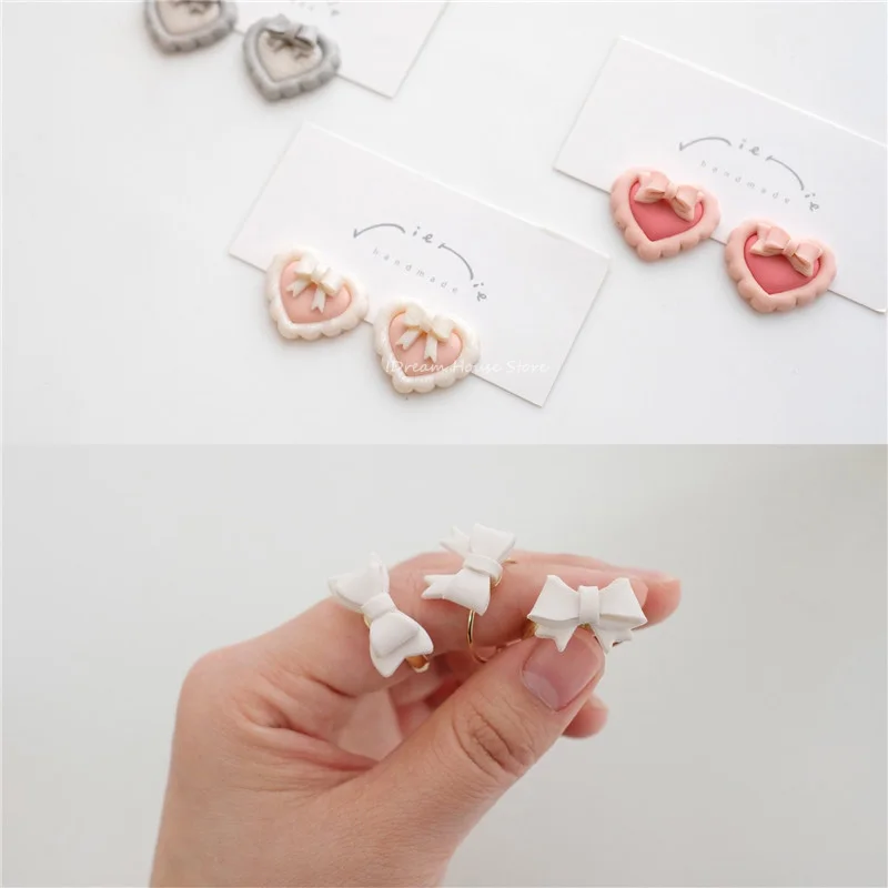 Bowknot Integrated Molding Polymer Clay Mold Mini Bows Soft Pottery Earrings Jewelry Making Cutting Dies DIY Handmade Decoration silicone mold polymer clay cutter pottery clay tools