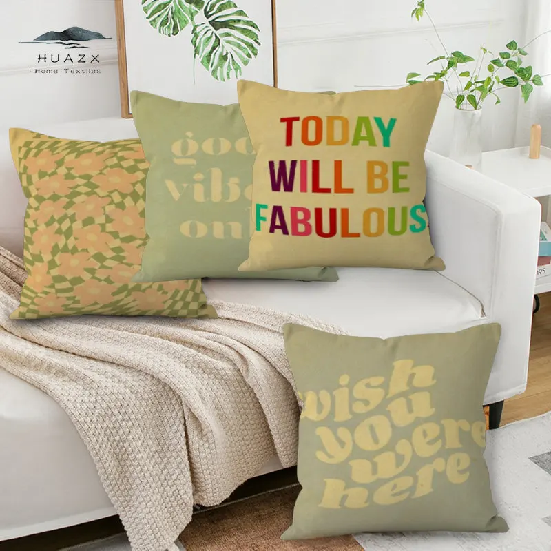 

Vintage Poster Motivational Phrases Pillow Case Living Room Sofa Throw Pillows Cover Home Decor Letter Cushion Cover Pillowcase