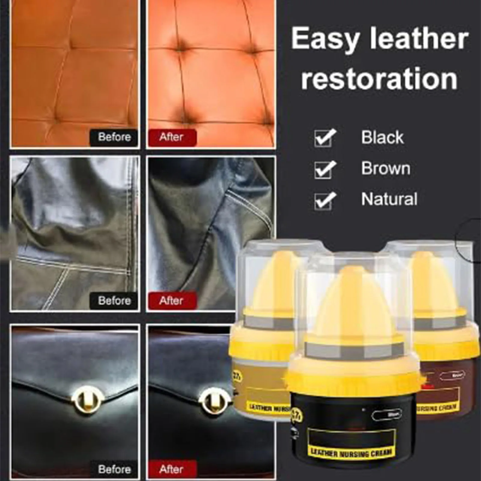 50ml Leather Shoe Brush Polish Brush Shoe Maintenance Brightening Cleaning Duster Sponge Wipe Colorless/Black/Brown