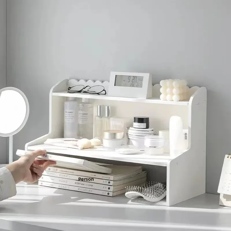 Enhanced Two-Layer Desktop Organizer Shelf for Home and Office Storage
