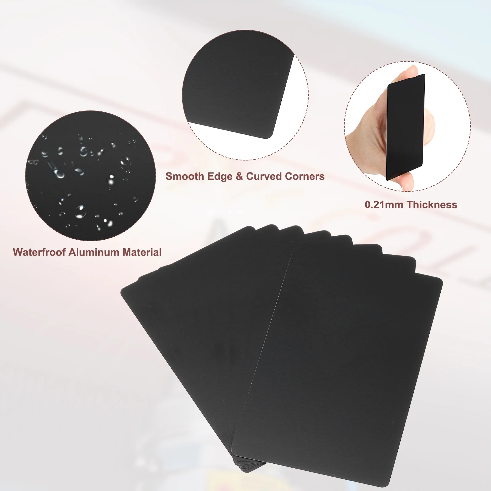 100/180Pcs 86x54x0.21mm 금속 명함 DIY 선물 카드에 대 한 빈 이름 카드 레이저 조각 알루미늄