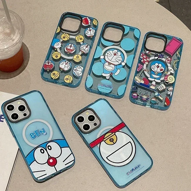 

Blue Cat MagSafe Acrylic Phone Case Cover for iPhone 11 12 13 14 15 Pro Max Case for iPhone 15 Pro Max