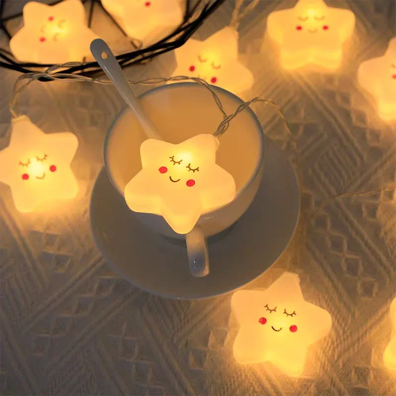 LED Lights String Star Garland Lamp USB/Battery Powered For Living Room Outdoor Garden Camping Wedding Christmas Party Decor