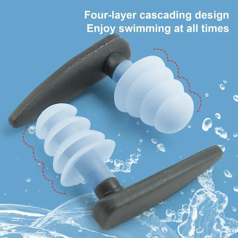Ear Plugs For Swimming Waterproof Reusable Silicone Swim Earplugs Soft Sleeping Noise Cancelling Earplugs Swimming Earplugs For 4