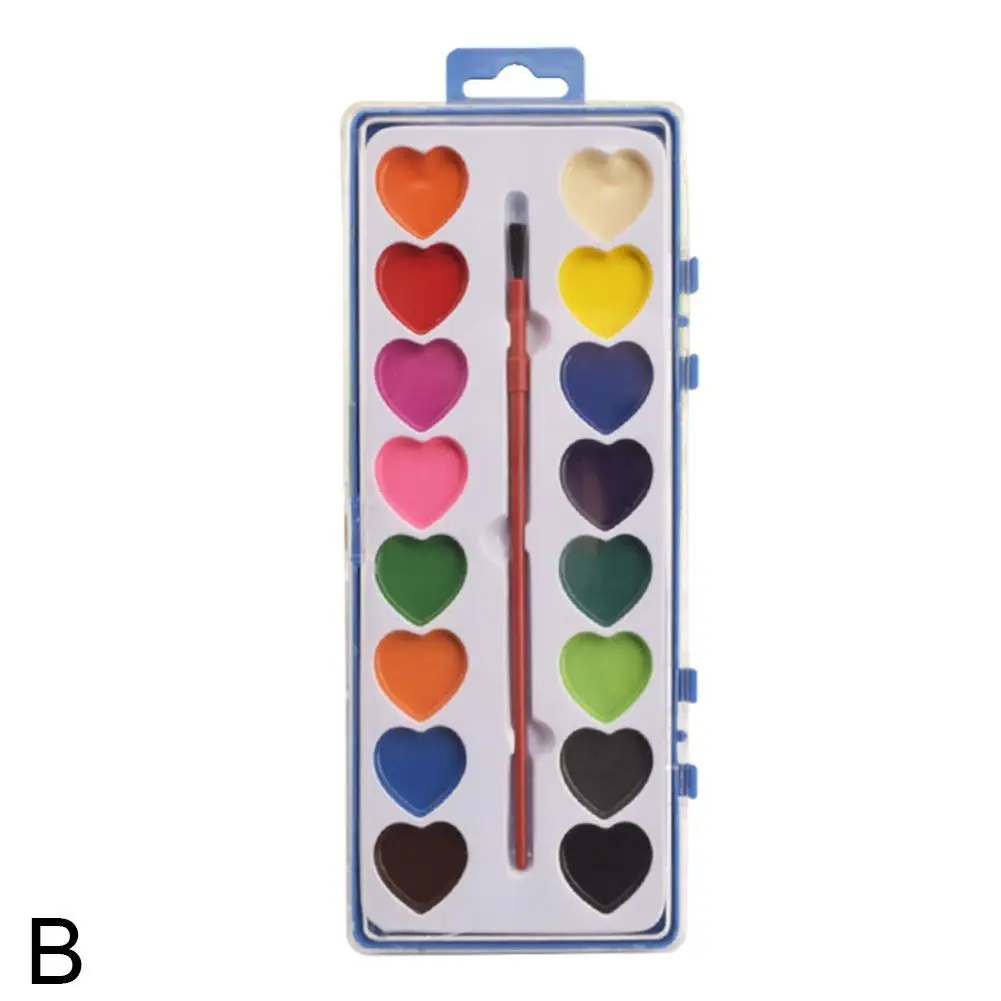 Art Paint 12color Square Box Semidry Solid Paint Palette Portable Compact Perfect Watercolor Painting Kit For Artists Begin F5e5
