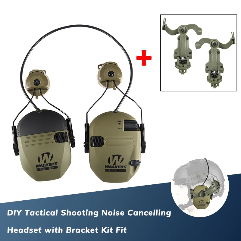 

New Upgrade DIY Tactical Shooting Noise Cancelling Headset with Bracket Kit Fit OPS Core ARC and Team Wendy M-LOK Helmet