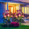 Orchid Rose Solar Lawn Lamp Outdoor Waterproof Flowers Landscape Lamp Solar Charging Decoration Light for Garden Yard Pathway 2