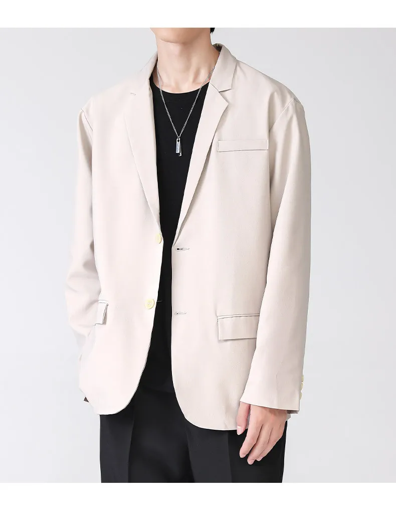 Men's Suit Korean Version Business Handsome Casual Loose Design Sense Niche Versatile Suit Jacket Breathable Slim Fit Pocket