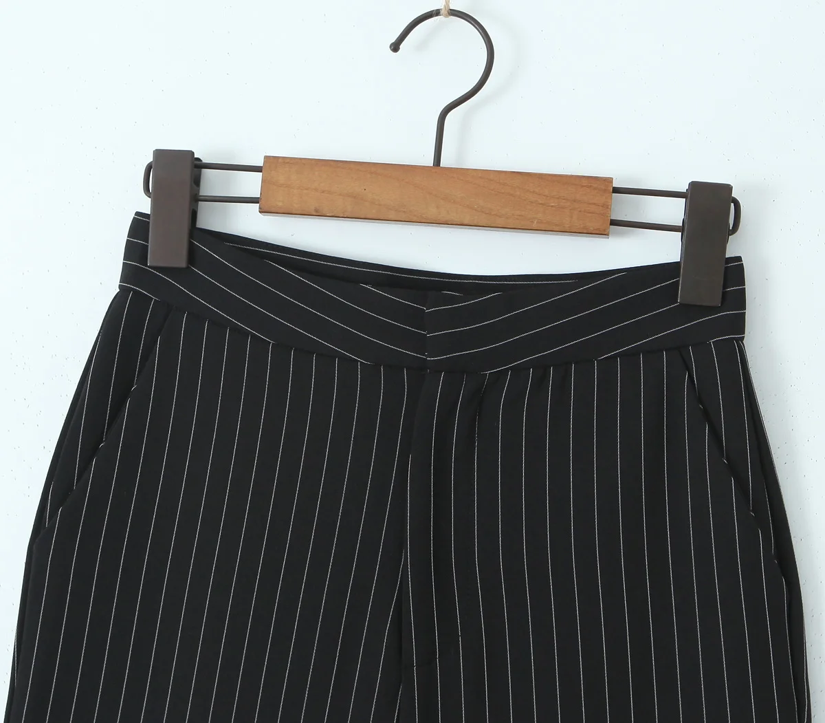Spring Black Striped Oversized Blazer Women Loose Notched Full Sleeve Suits High Waist Long Flare Pants Halter Tank Tops