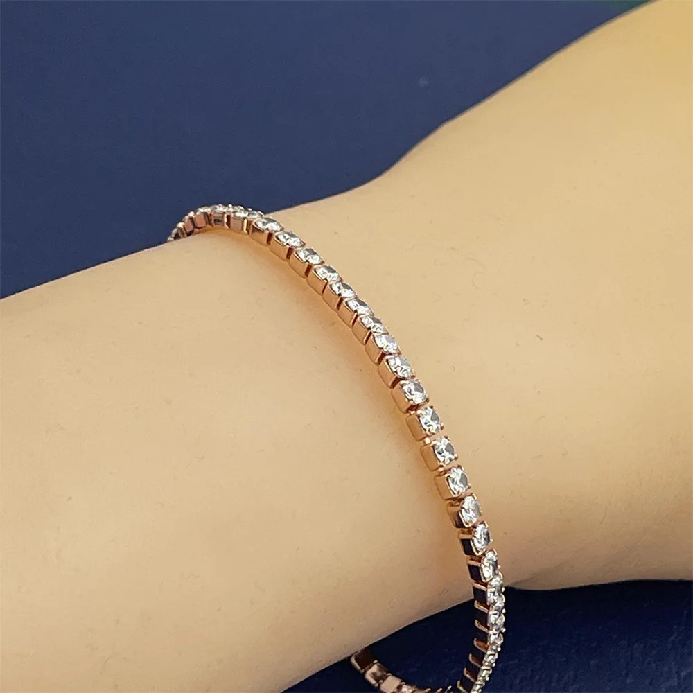 Elegant Rose Gold Sterling Silver Zirconia Tennis Bracelet Gift