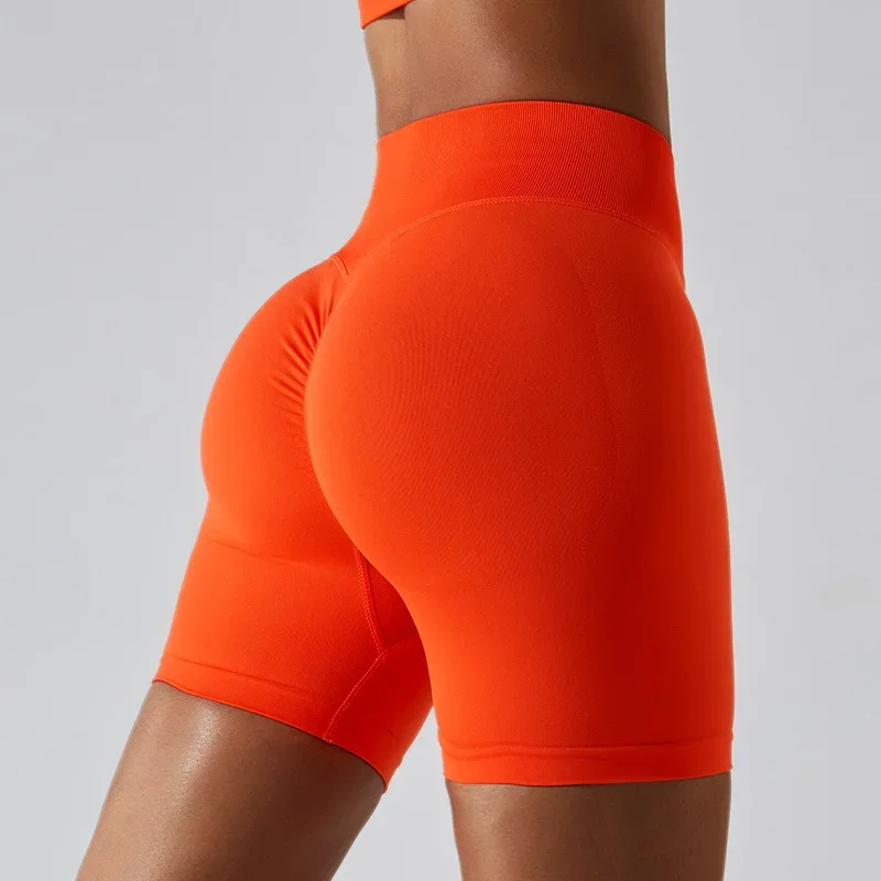 Seamless Yoga Shorts Women Fitness Running Cycling Shorts Quick Drying Breathable Sports Leggings High Waist Workout Gym Shorts
