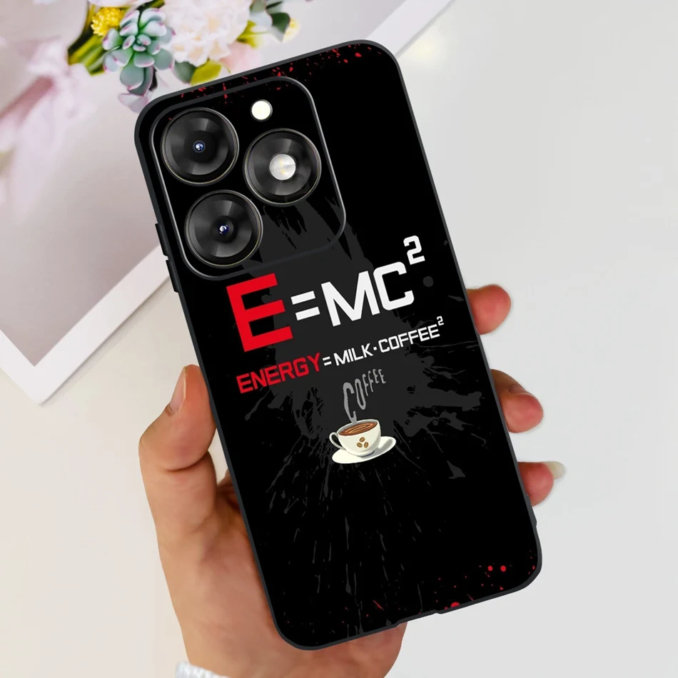 Stylish Black Silicone TPU Phone Case with Fashionable Patterns