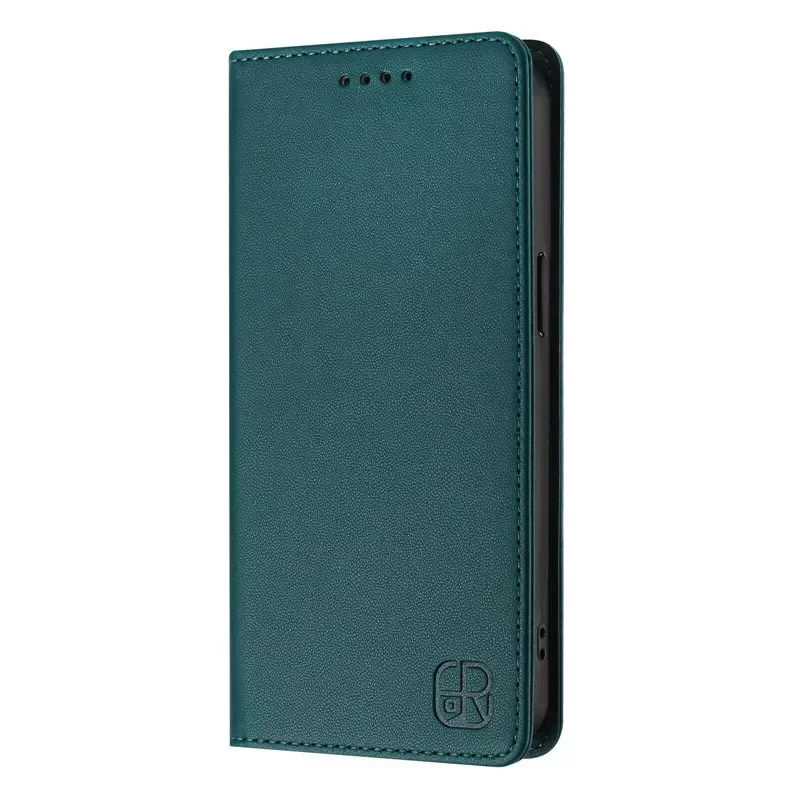 Luxury Anti-Theft Leather Flip Wallet Phone Cover - Solid Color Coque