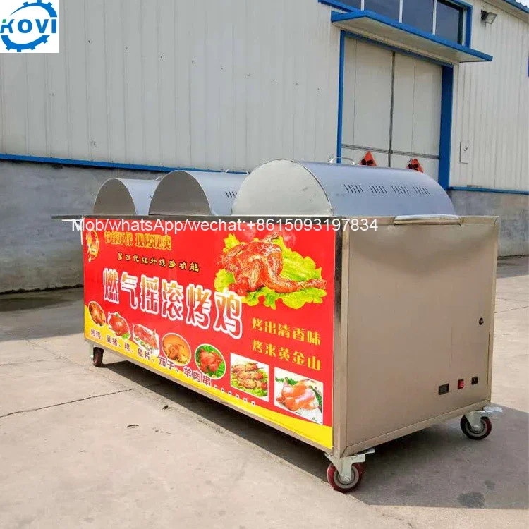 Best Selling chicken roaster rotisserie use charcoal gas meat roasting grill machine price 4